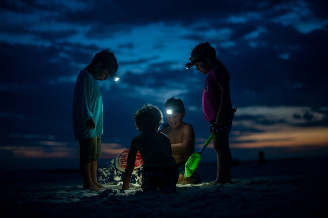 family storytelling at night
